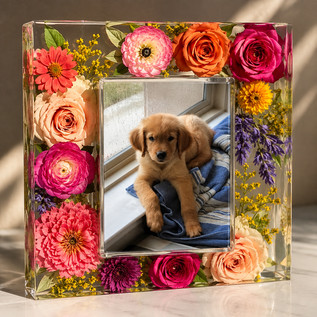 Heirloom Bloom 3D Resin Photo Frame — 10" × 12"