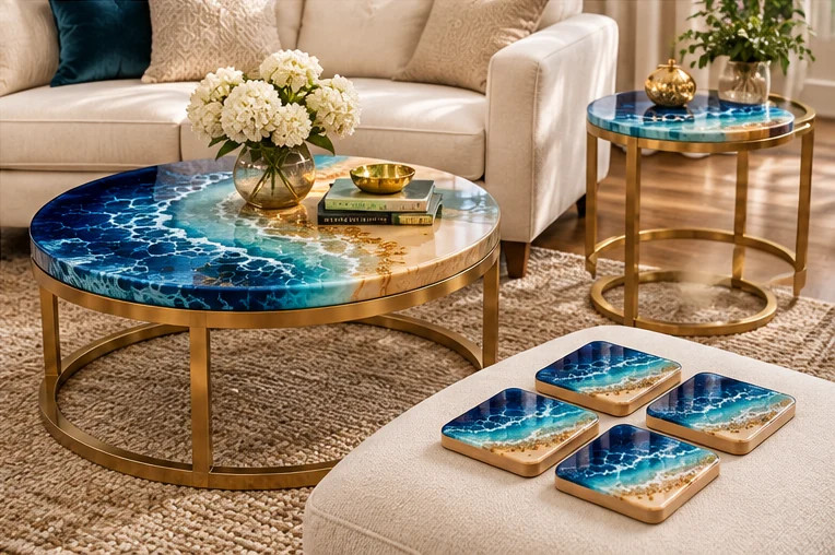 Ocean Resin Coaster Set of 4